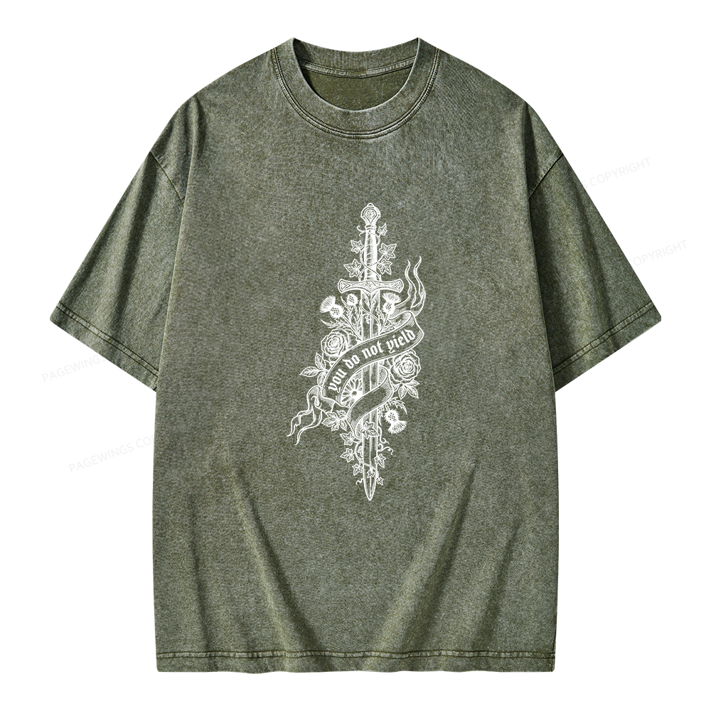 Pagewing Reading Fantasy Bookish Unisex Washed T-shirt