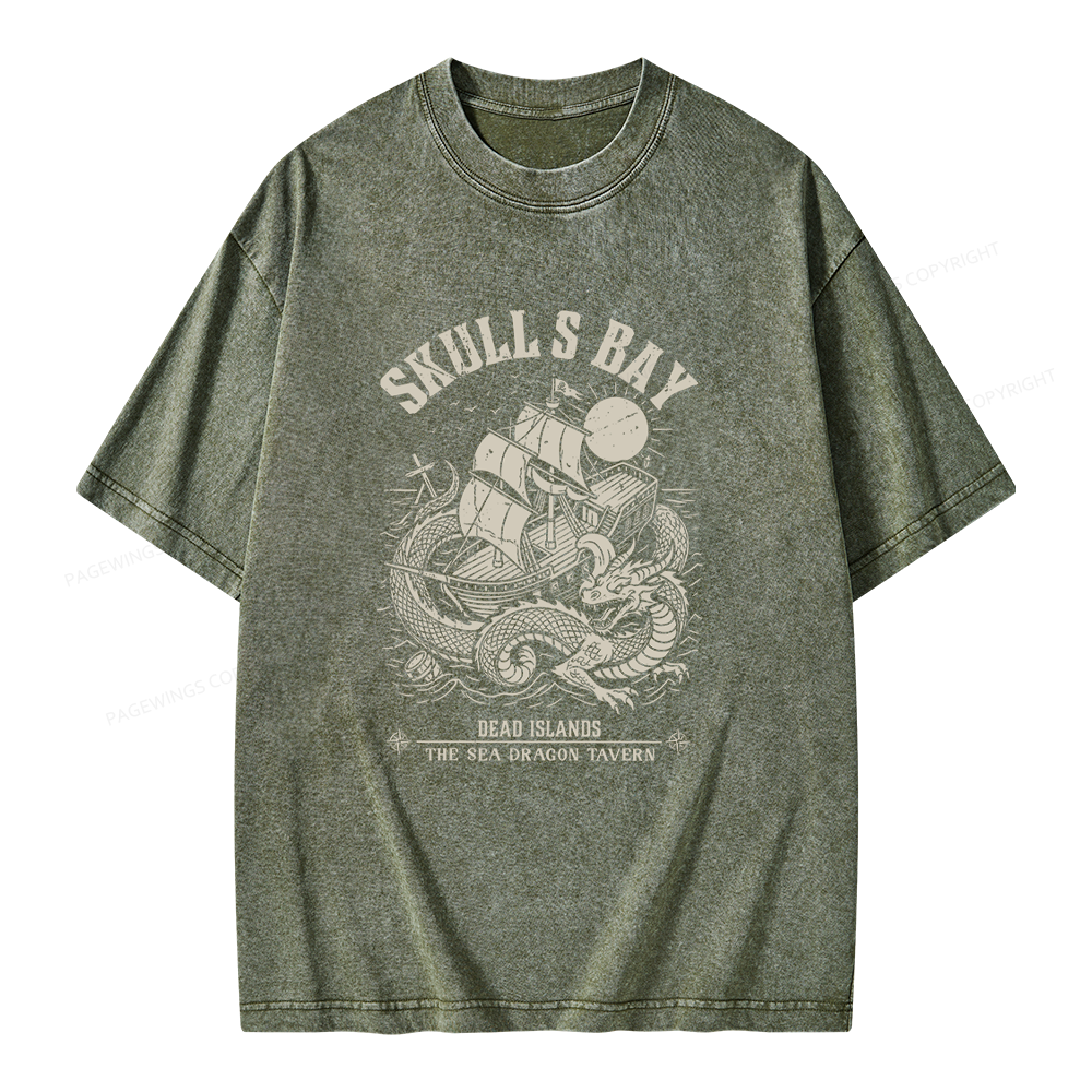 Pagewing Reading Fantasy Bookish Unisex Washed T-shirt