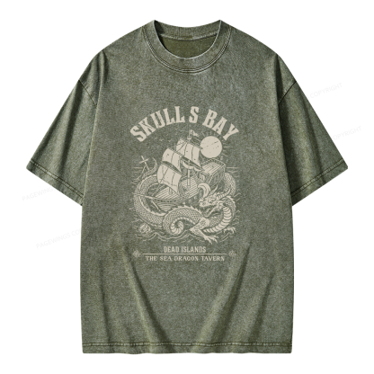 Pagewing Reading Fantasy Bookish Unisex Washed T-shirt