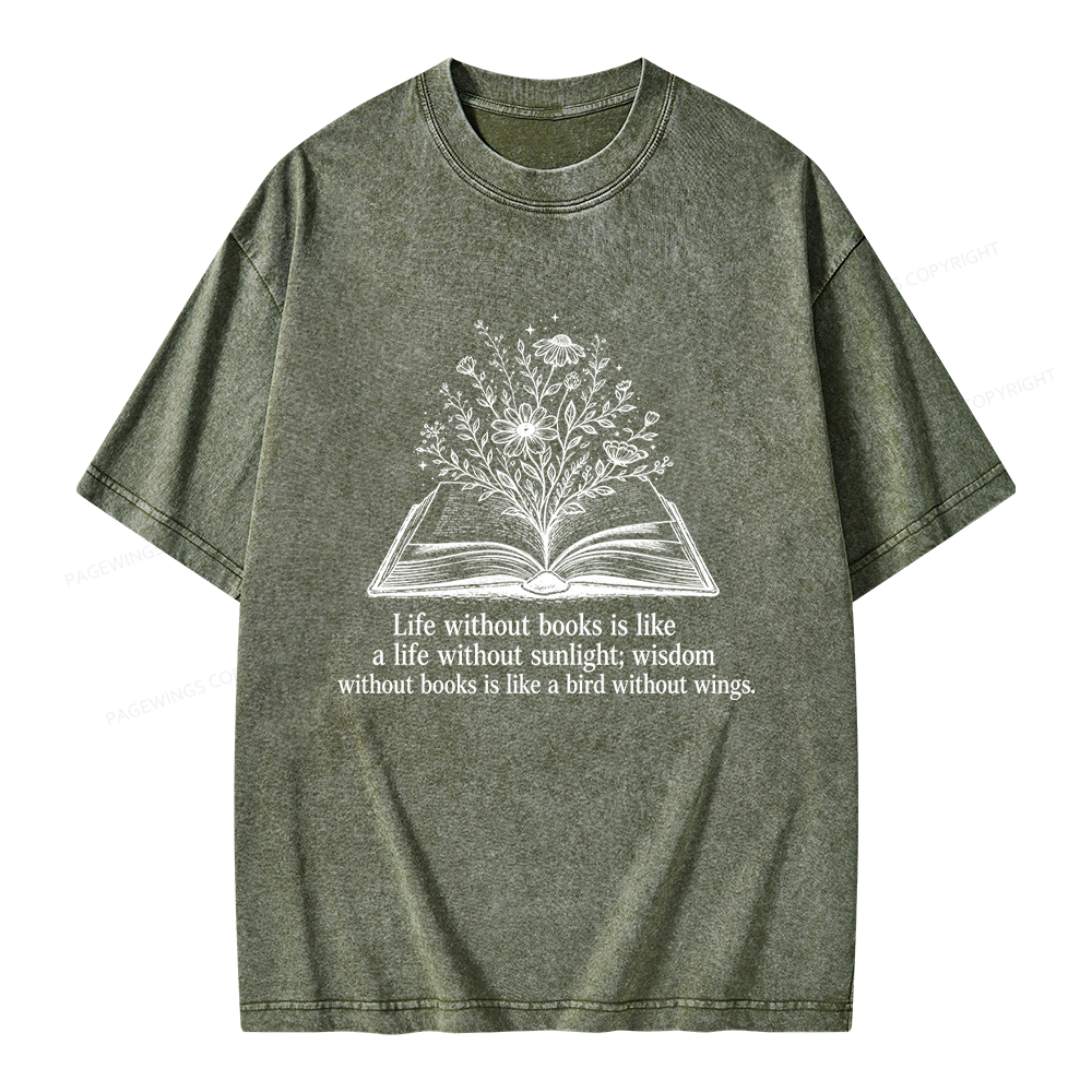 Pagewing Reading Quote Unisex Washed T-shirt
