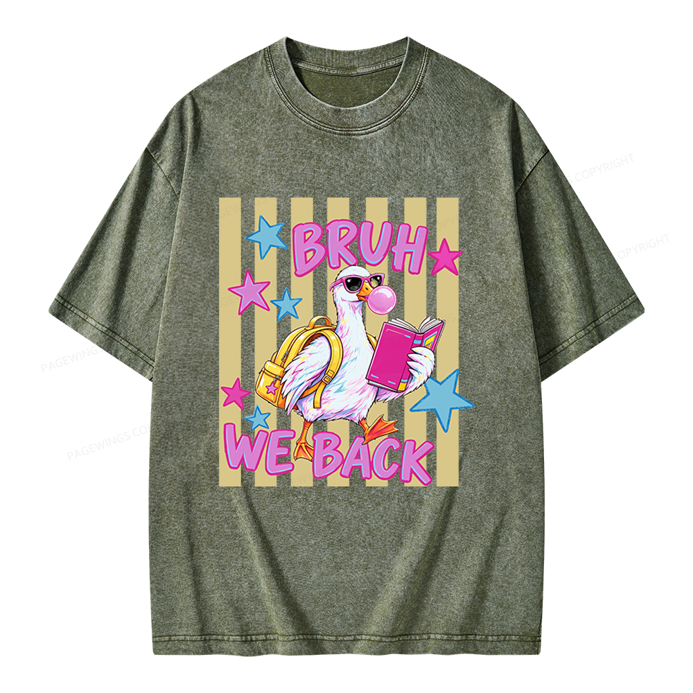 Pagewing Back To School Goose Unisex Washed T-shirt