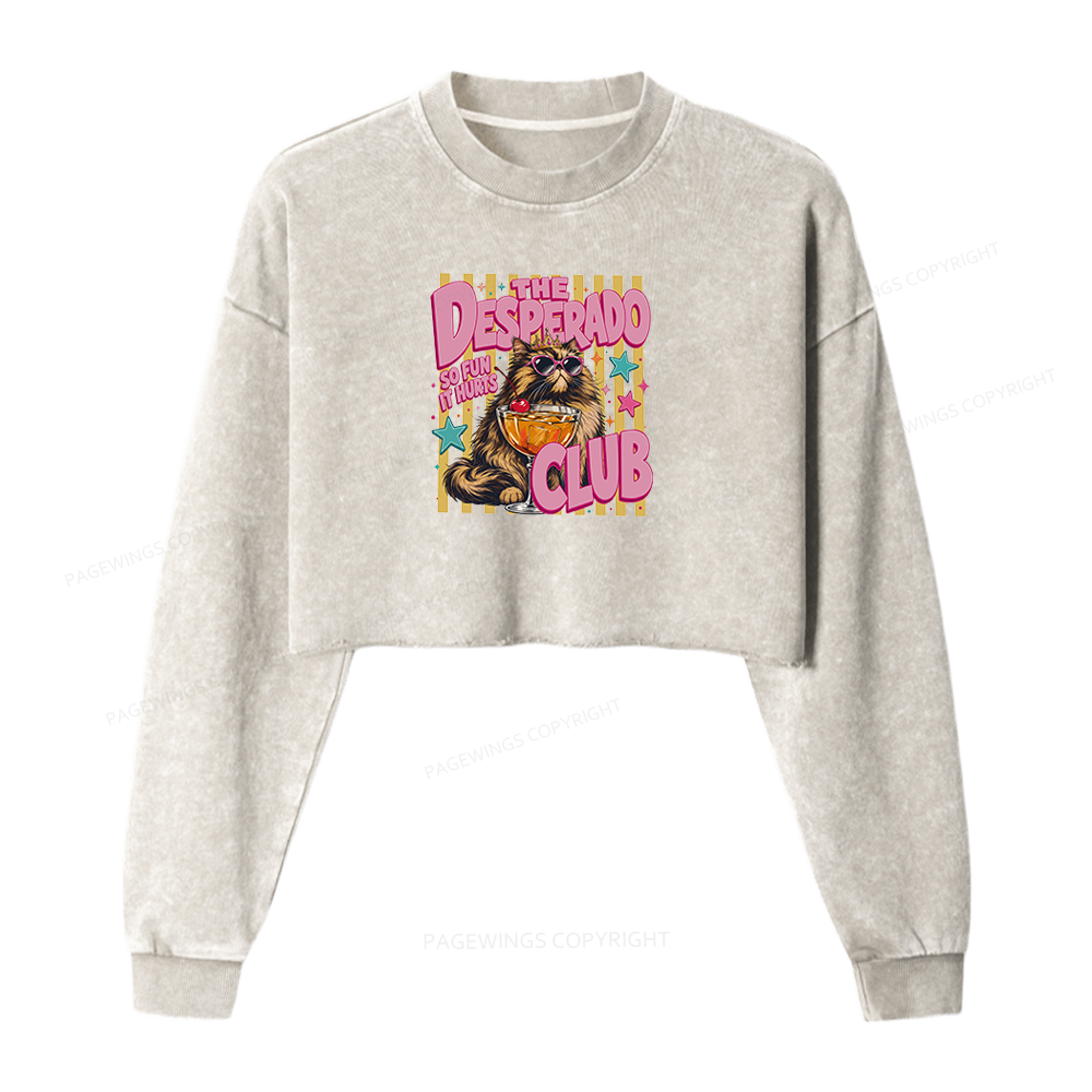 Pagewings Desperado Club Washed Crop Sweatshirt