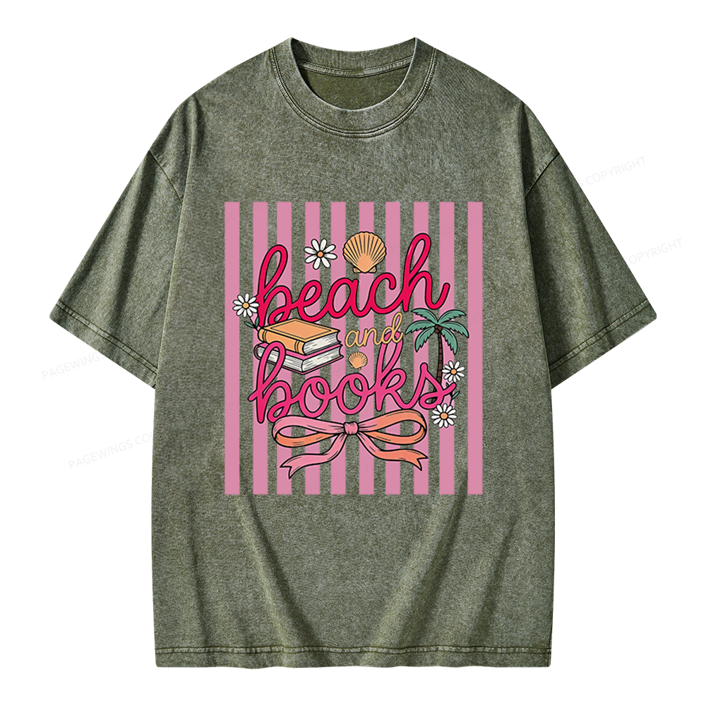 Pagewings Summer Reading Unisex Washed T-shirt