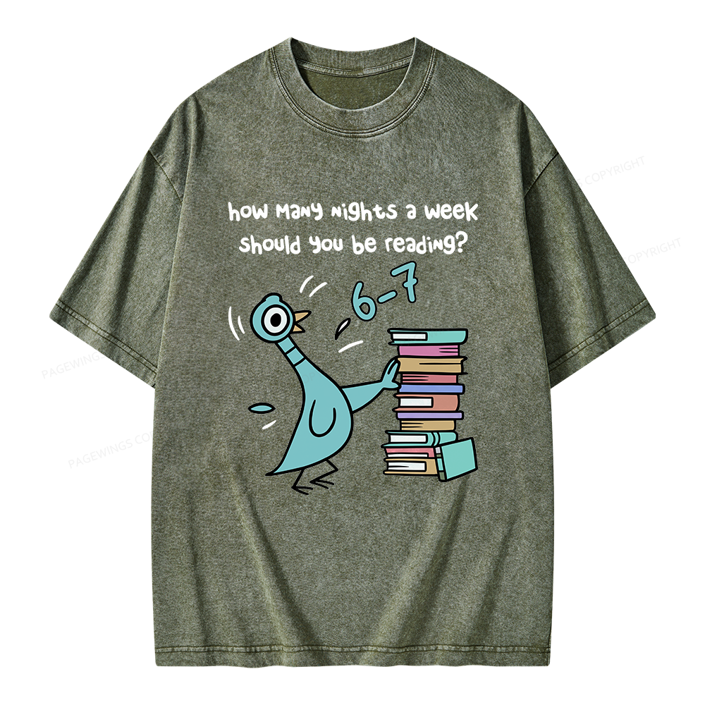Pagewing Book Lover Librarian Unisex Washed T-shirt