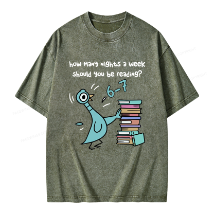 Pagewing Book Lover Librarian Unisex Washed T-shirt