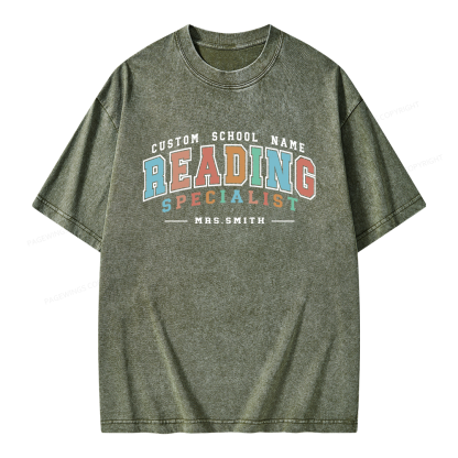 Pagewing Personalized Reading Unisex Washed T-shirt