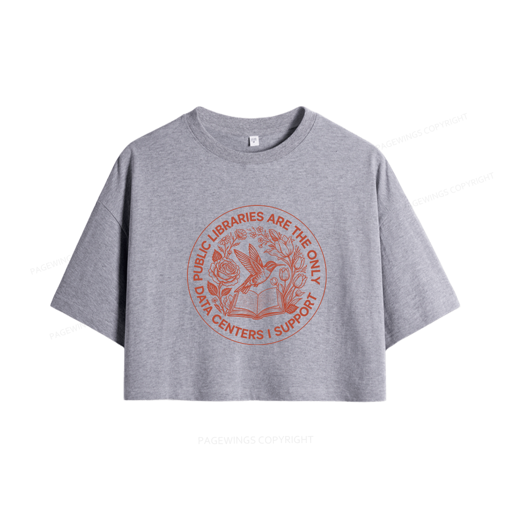 Pagewing Public Libraries16091 Book Women Crop Tops