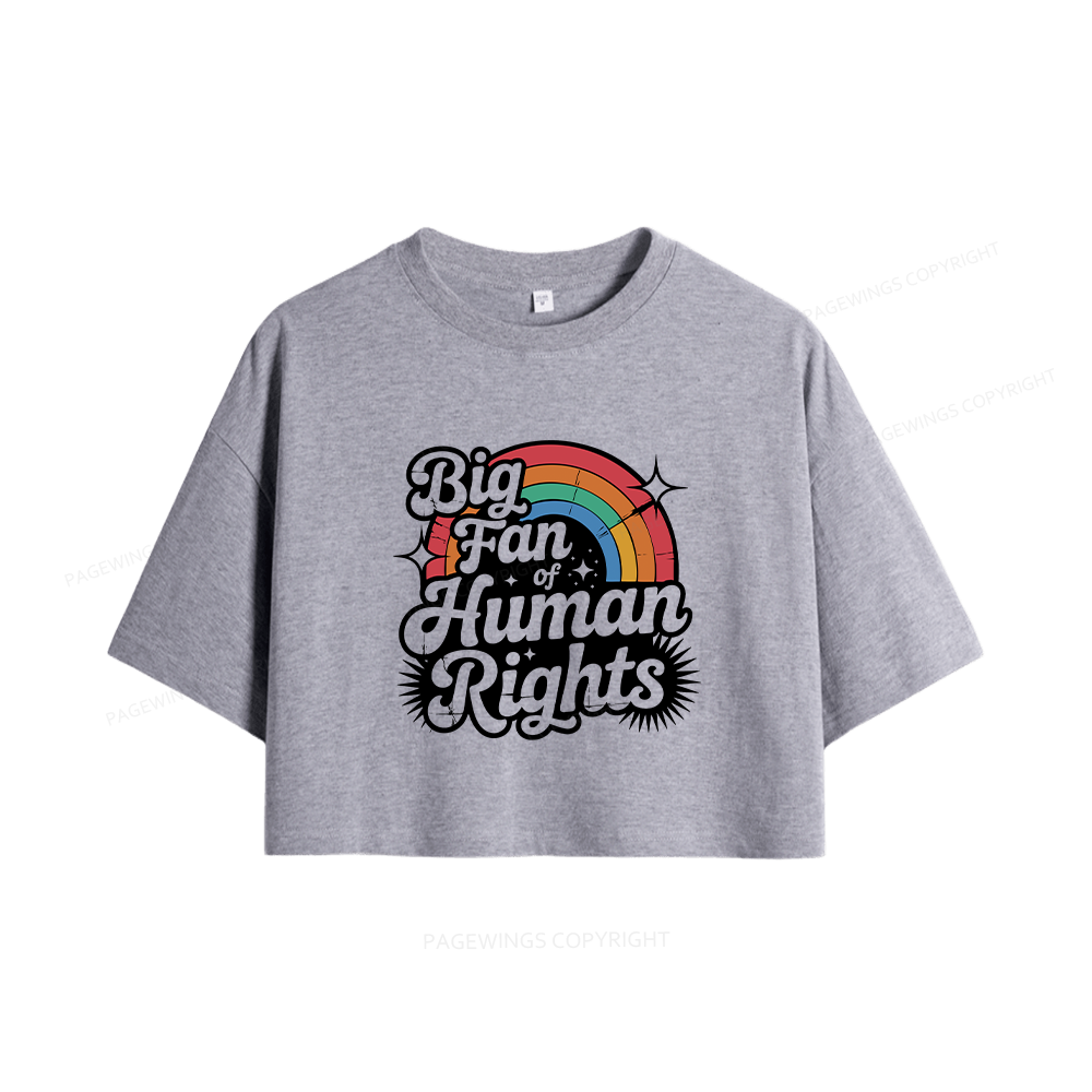 Pagewings Big Fan of Human Rights15985 Book Women Crop Tops