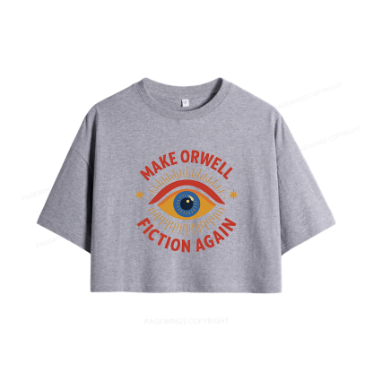 Pagewings Dystopia Quote16117 Book Women Crop Tops