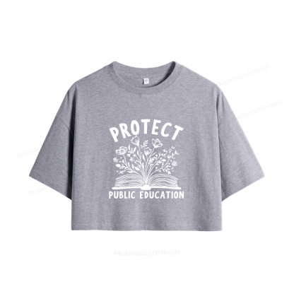 Pagewings Protect Public Education15808 Book Women Crop Tops