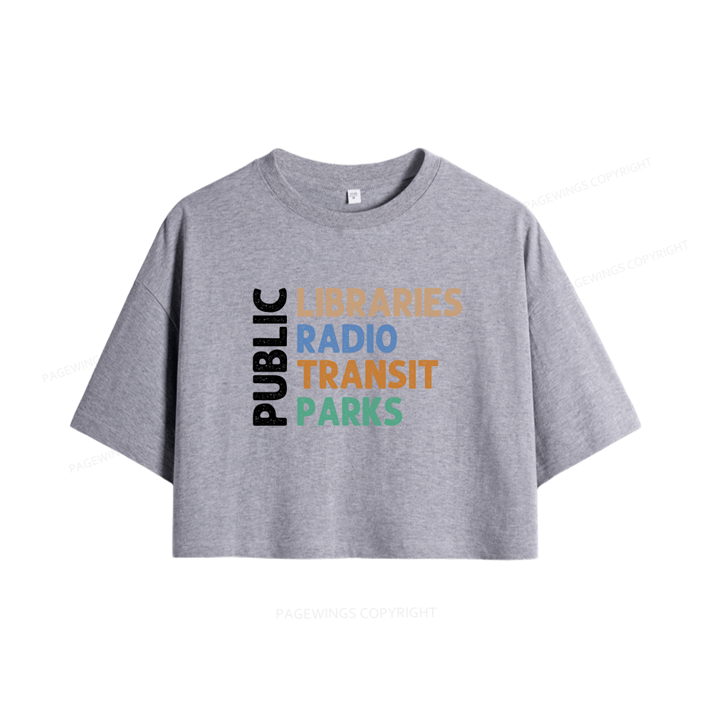 Pagewings Public Libraries16055 Book Women Crop Tops