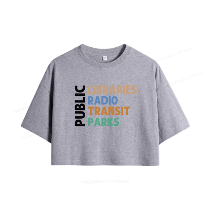 Pagewings Public Libraries16055 Book Women Crop Tops