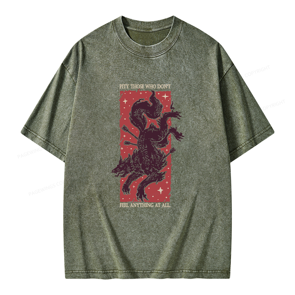 Pagewing Reading Fantasy Bookish Unisex Washed T-shirt