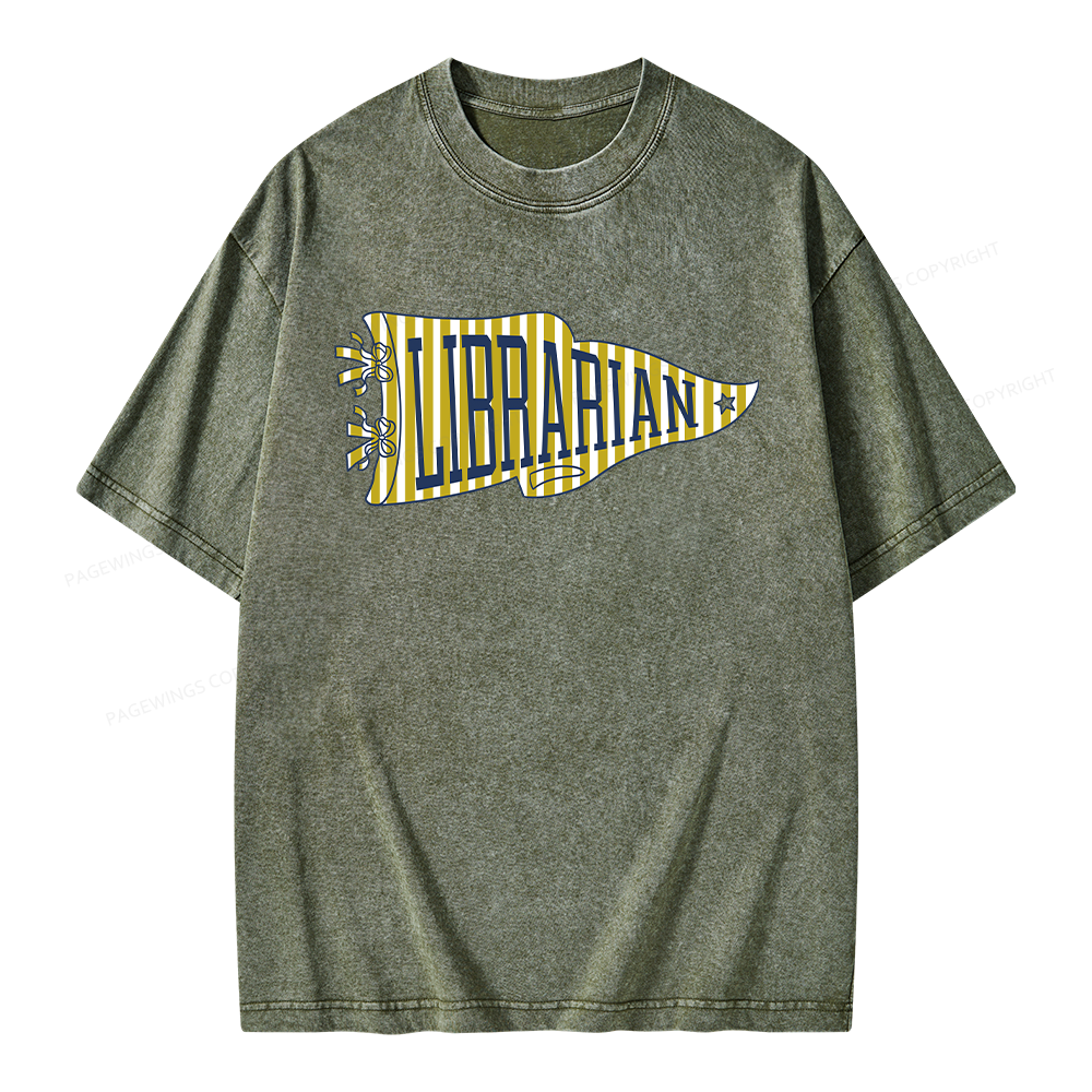 Pagewing School Librarian Unisex Washed T-shirt