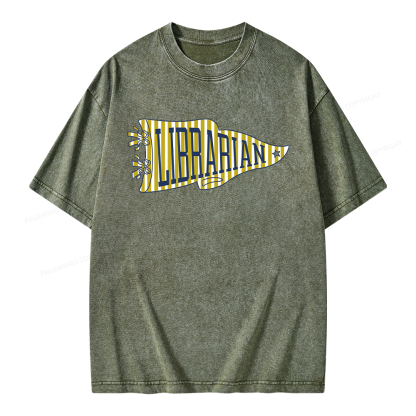 Pagewing School Librarian Unisex Washed T-shirt