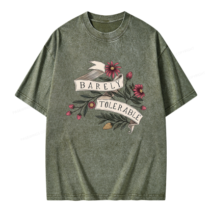 Pagewings Barely Tolerable Unisex Washed T-shirt