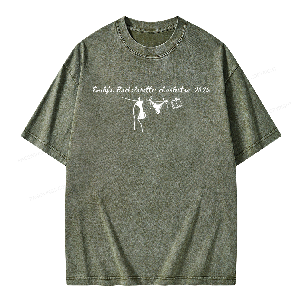 Pagewings Personalized Beach Party Unisex Washed T-shirt