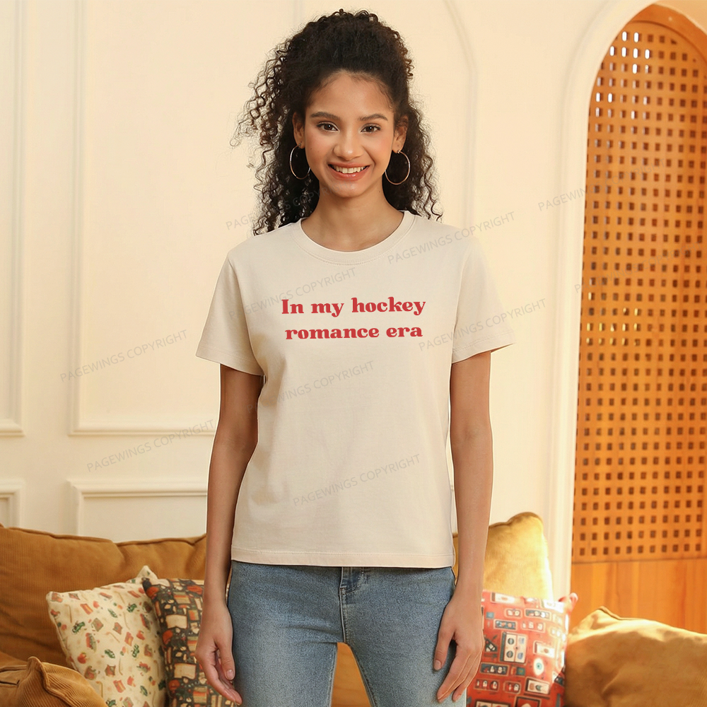 Pagewings Hockey Romance 15930 Bookish Women's Washed T-shirt
