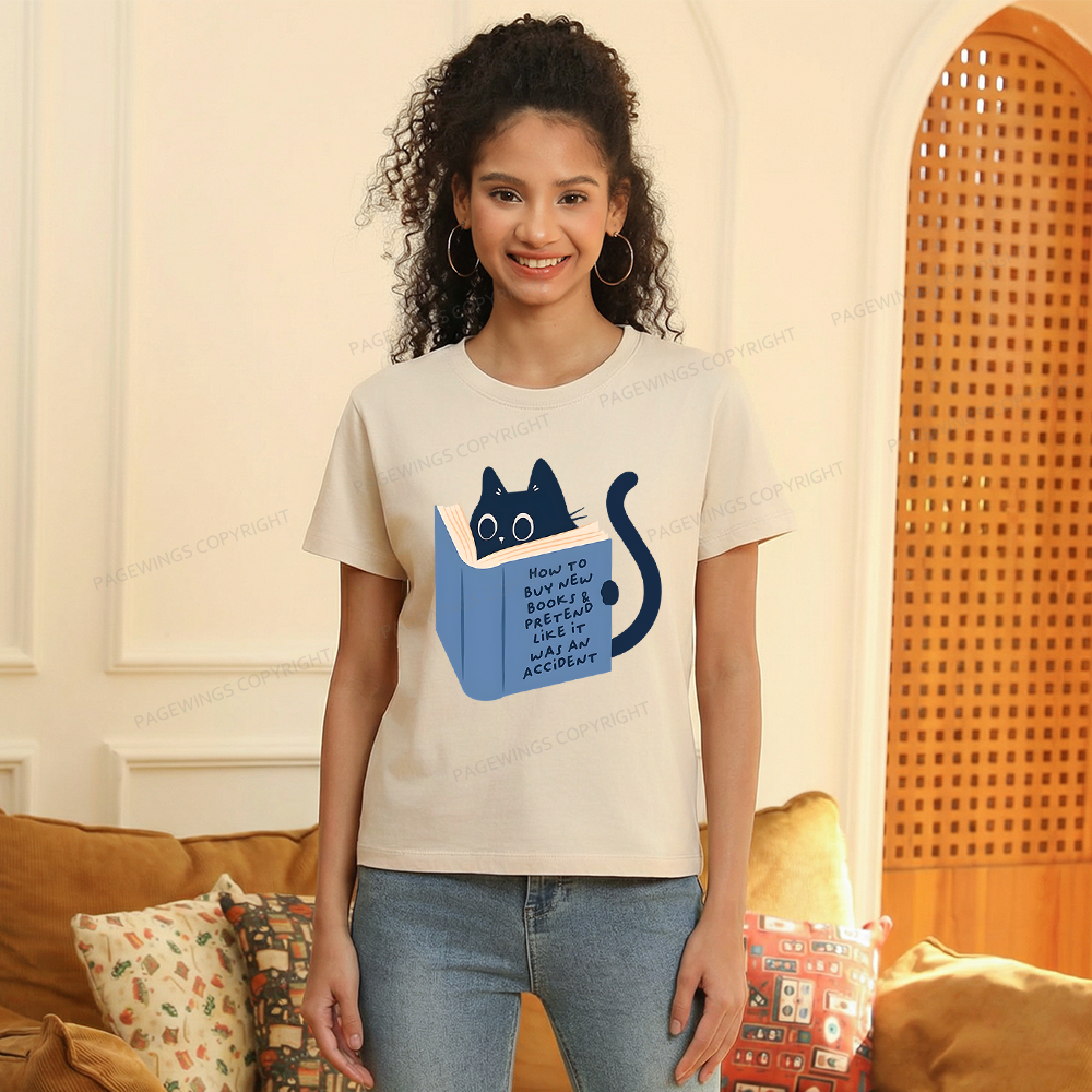 Pagewings How To Buy New Books 10226 Bookish Women's Washed T-shirt