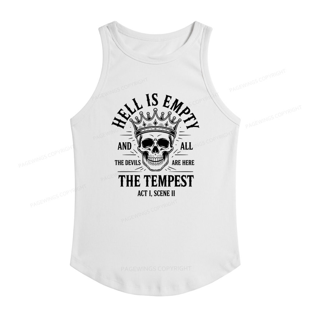 Pagewings Slim Fit Hell is Empty and All The Devils are Here Women's Fitted Tank Top 