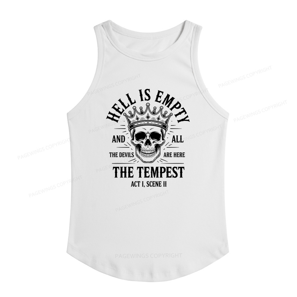 Pagewings Slim Fit Hell is Empty and All The Devils are Here Women's Fitted Tank Top