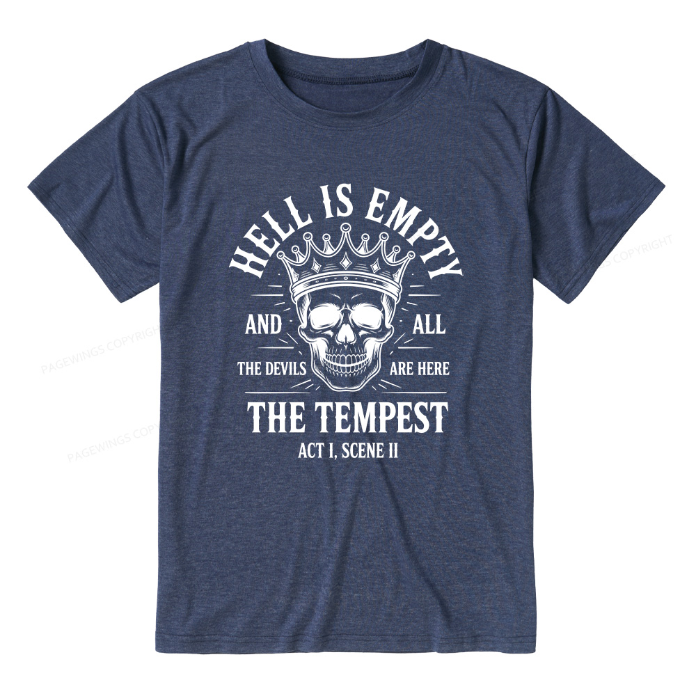 Pagewings Hell is Empty and All The Devils are Here Bookish Unisex Heather T-Shirt