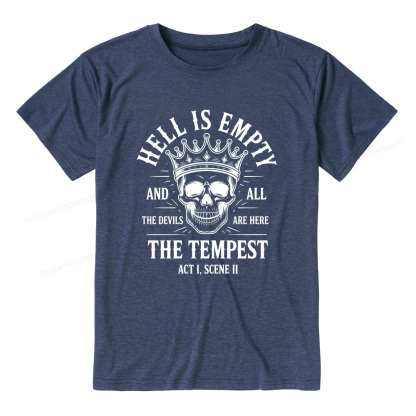 Pagewings Hell is Empty and All The Devils are Here Bookish Unisex Heather T-Shirt
