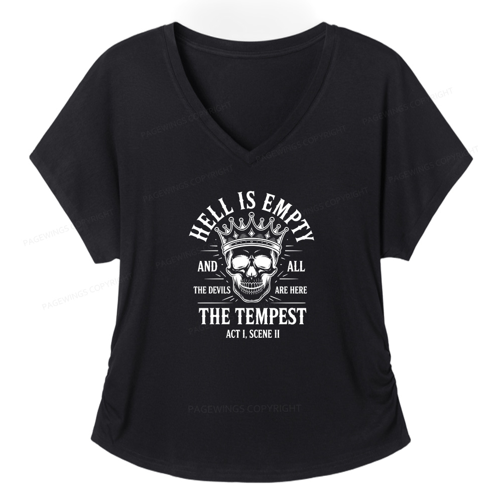 Pagewings Hell is Empty and All The Devils are Here Soft Women's Modal V-neck T-shirt  