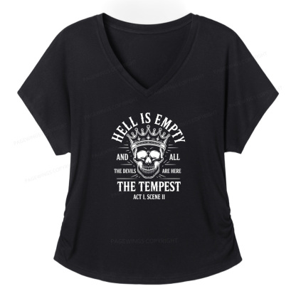 Pagewings Hell is Empty and All The Devils are Here Soft Women's Modal V-neck T-shirt  