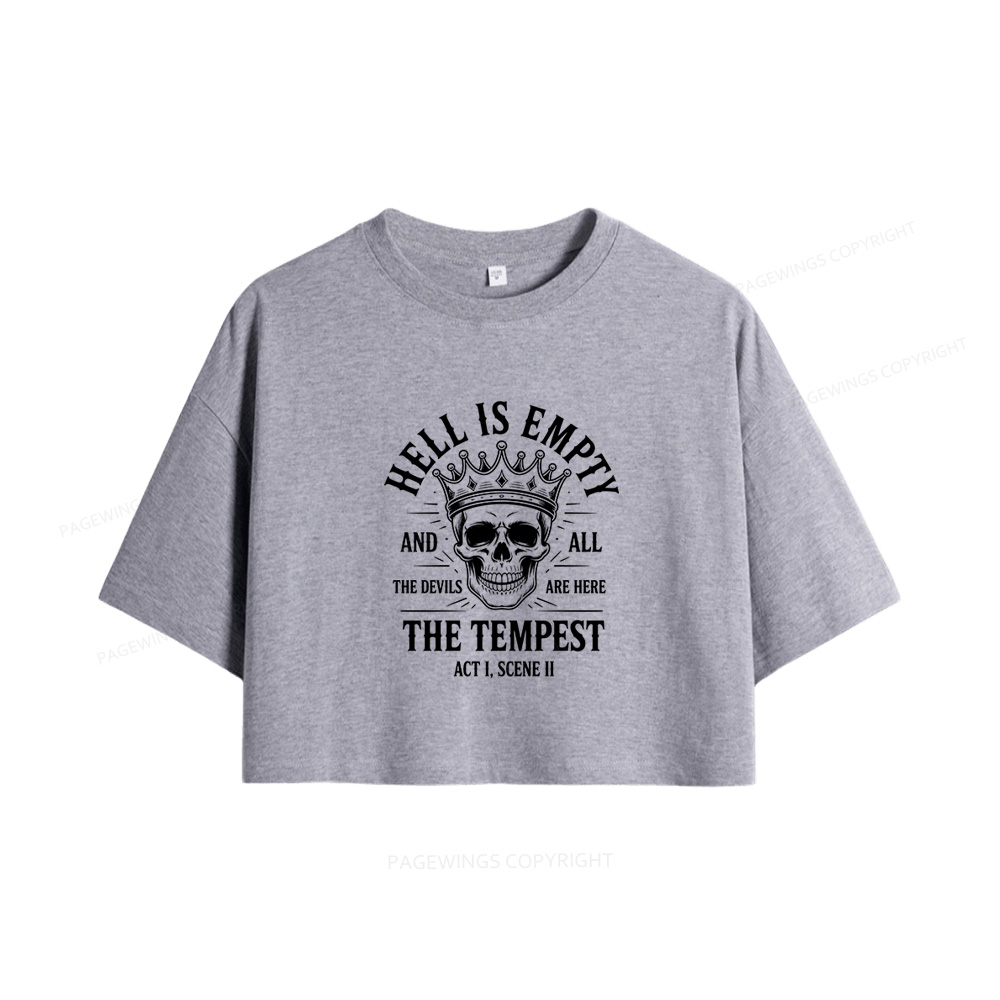 Pagewings Hell is Empty and All The Devils are Here Book Women Crop Tops