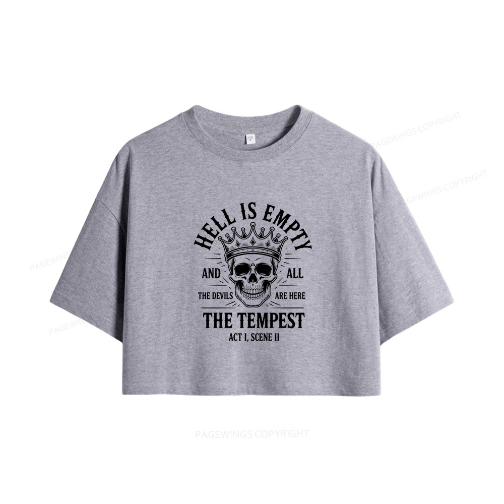 Pagewings Hell is Empty and All The Devils are Here Book Women Crop Tops