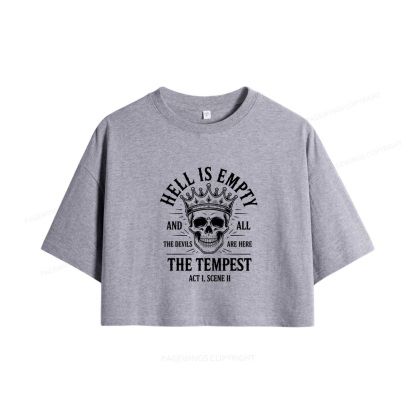 Pagewings Hell is Empty and All The Devils are Here Book Women Crop Tops