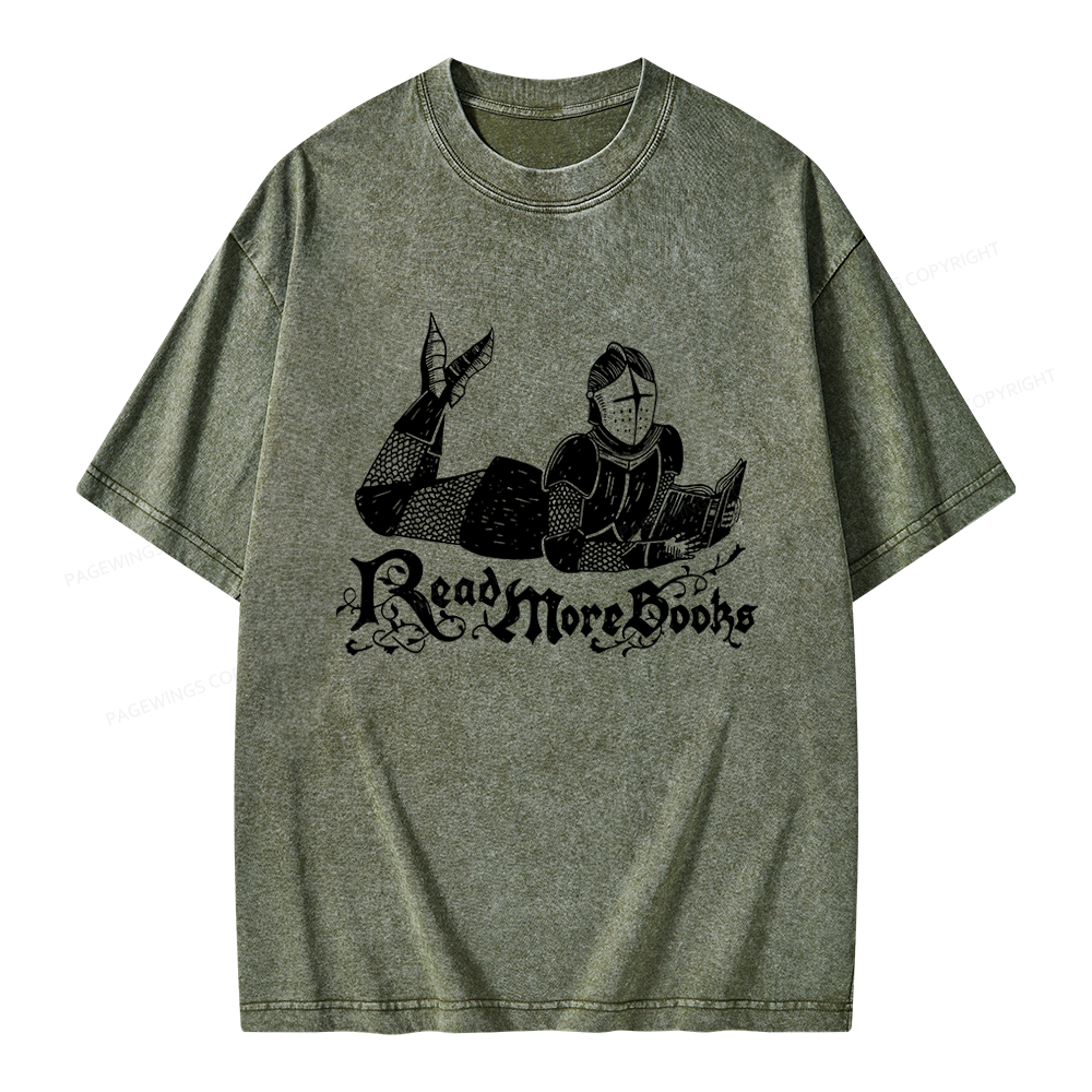 Pagewings Read More Books Unisex Washed T-shirt