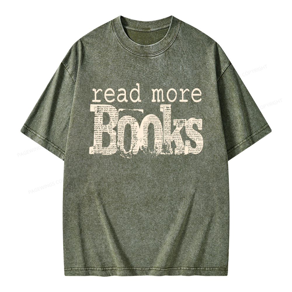 Pagewings Read More Books Unisex Washed T-shirt