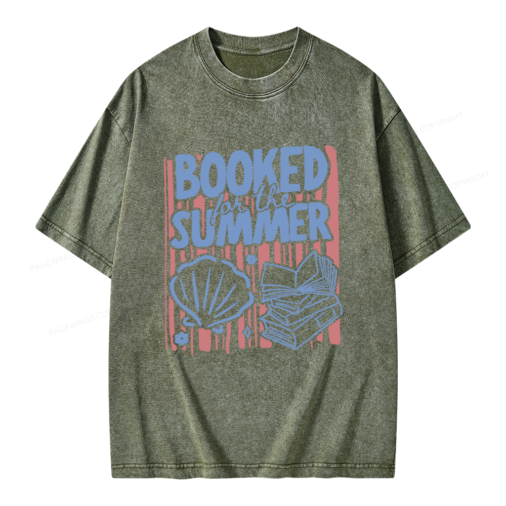 Pagewings Booked for the Summer Unisex Washed T-shirt