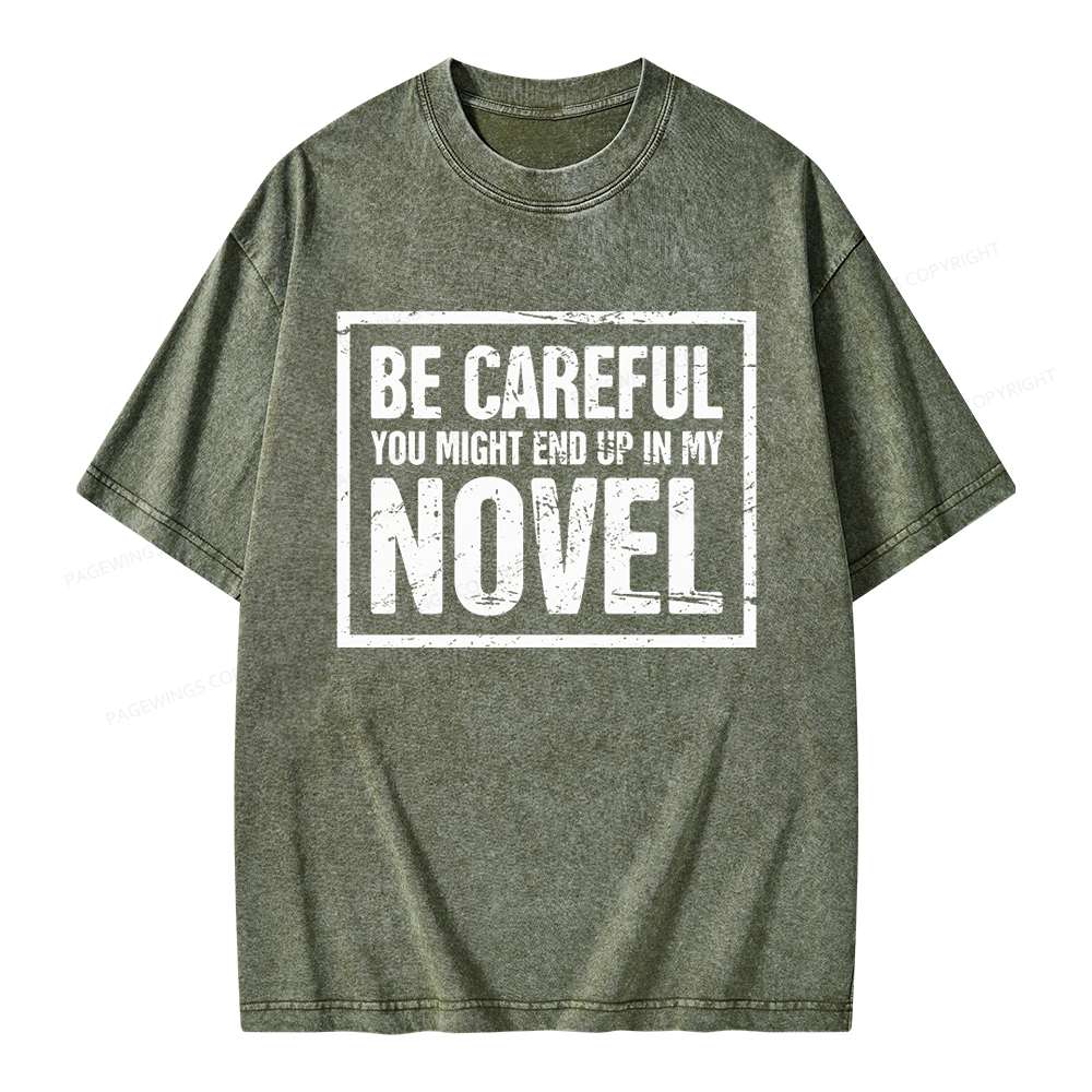 Pagewings Funny Novelist Writer Unisex Washed T-shirt
