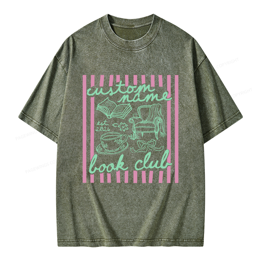 Pagewings Personalized Book Club Unisex Washed T-shirt