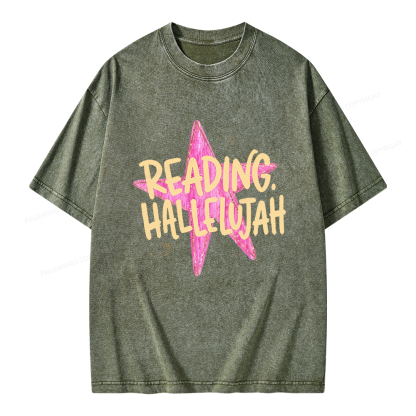 Pagewings Reading Hallelujah Unisex Washed T-shirt