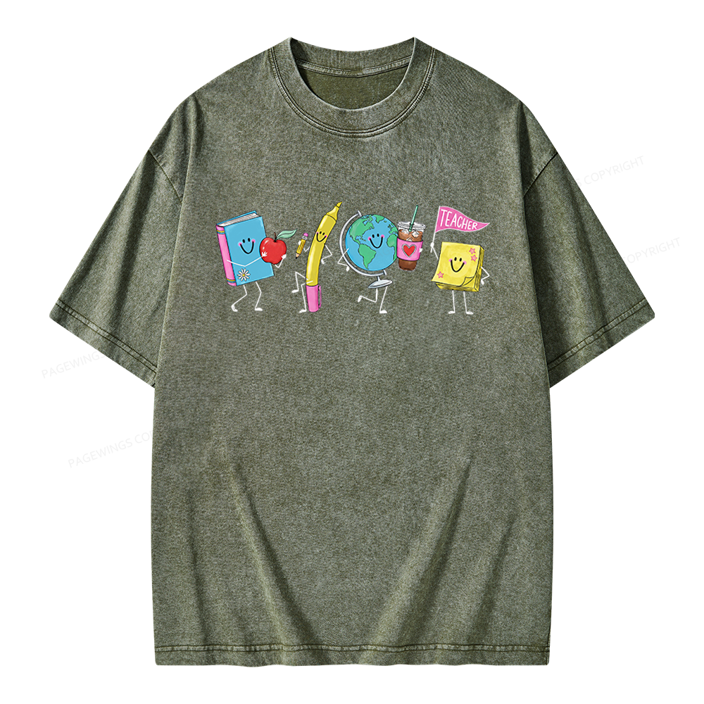 Pagewings Back to School Unisex Washed T-shirt