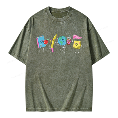 Pagewings Back to School Unisex Washed T-shirt