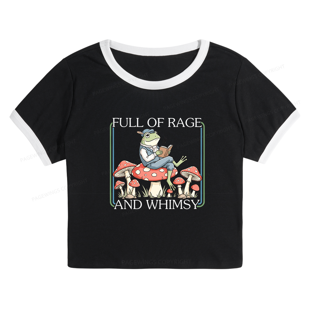 Pagewings Full Of Rage and Whimsy 15482 Bookish Baby Tee Cropped Ringer T-Shirt