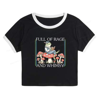 Pagewings Full Of Rage and Whimsy 15482 Bookish Baby Tee Cropped Ringer T-Shirt