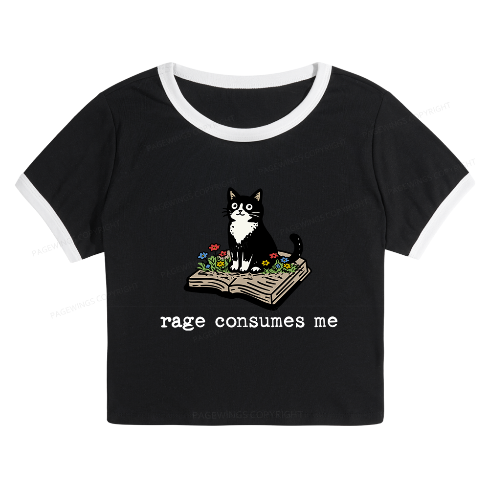 Pagewings Rage Consumes Me 14671 Bookish Baby Tee Cropped Ringer T-Shirt
