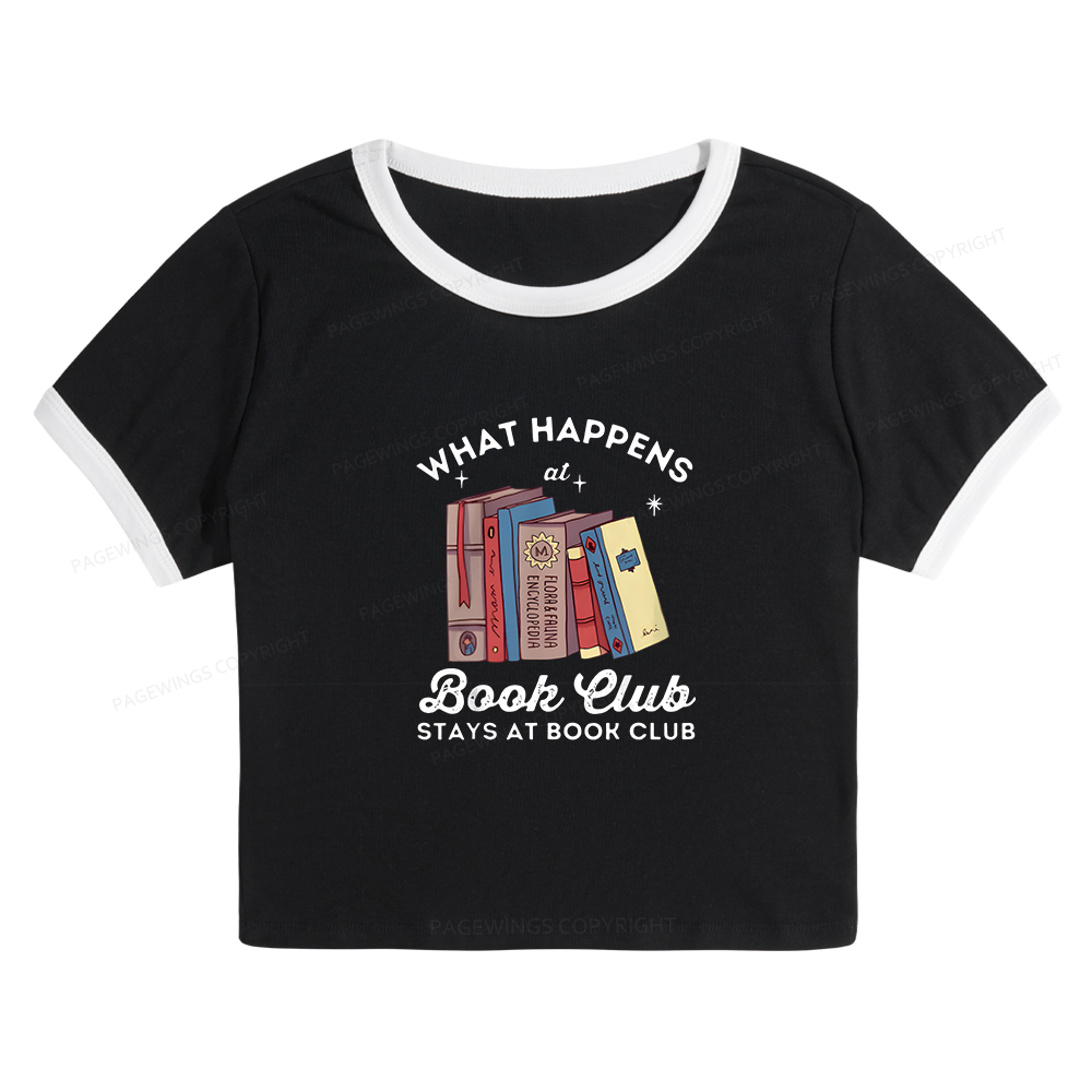 Pagewings Stays At Book Club Book 10098 Bookish Baby Tee Cropped Ringer T-Shirt