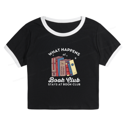Pagewings Stays At Book Club Book 10098 Bookish Baby Tee Cropped Ringer T-Shirt