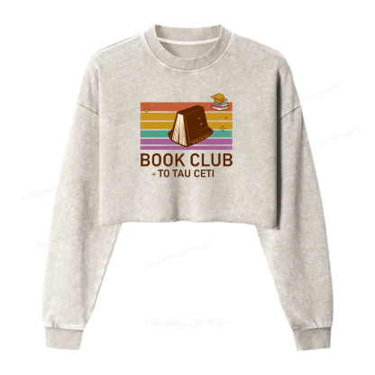 Pagewings Book Club To Star Washed Crop Sweatshirt