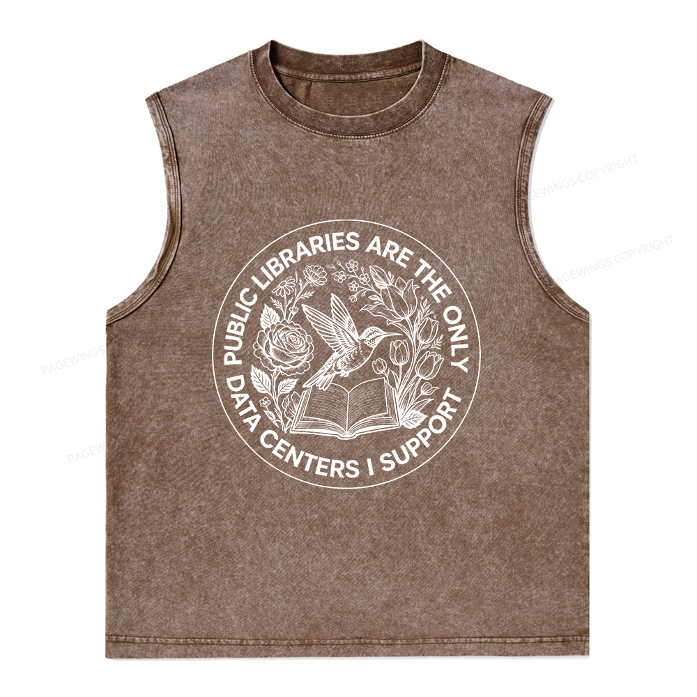 Pagewing Public Libraries16091 Bookish Unisex Washed Tank Top