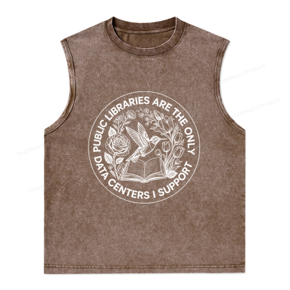 Pagewing Public Libraries16091 Bookish Unisex Washed Tank Top