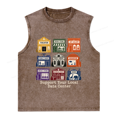 Pagewing Support Your Local Data Center16102 Bookish Unisex Washed Tank Top