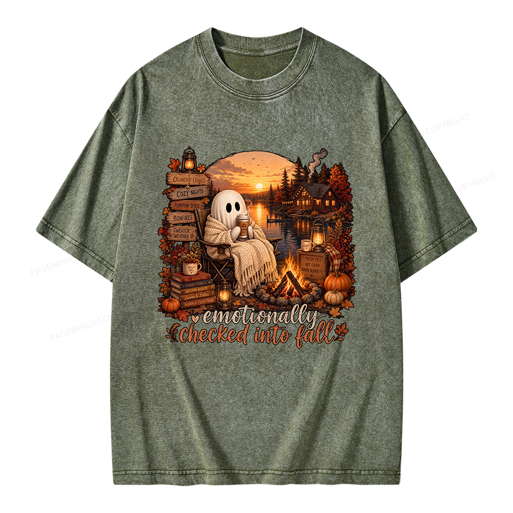 Pagewings Summerween Ghost Unisex Washed T-shirt